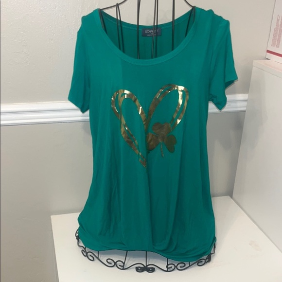 Scarlett Green Sequin Relaxed Tee - Picture 1 of 4
